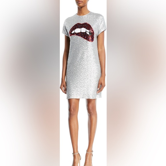 Aidan Mattox Sequin Novelty Lip sequin Dress EUC 12 - Picture 4 of 7
